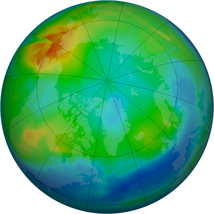 Arctic ozone map for 04 December 2011